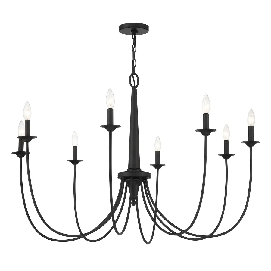 Stonecrest 8-Light Chandelier in Matte Black - Image 3