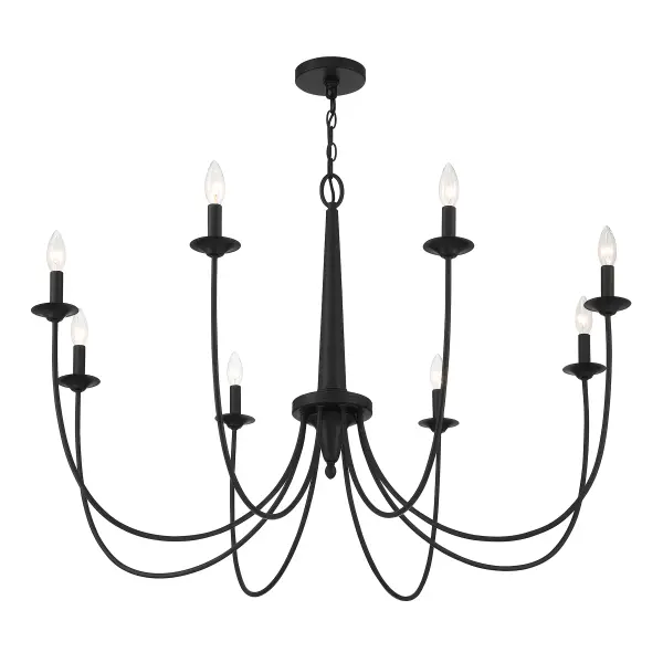 Stonecrest 8-Light Chandelier in Matte Black - Image 4