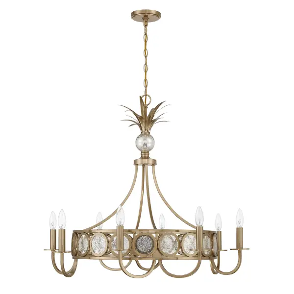 Hearst Eight Light Chandelier in Noble Brass - Image 2