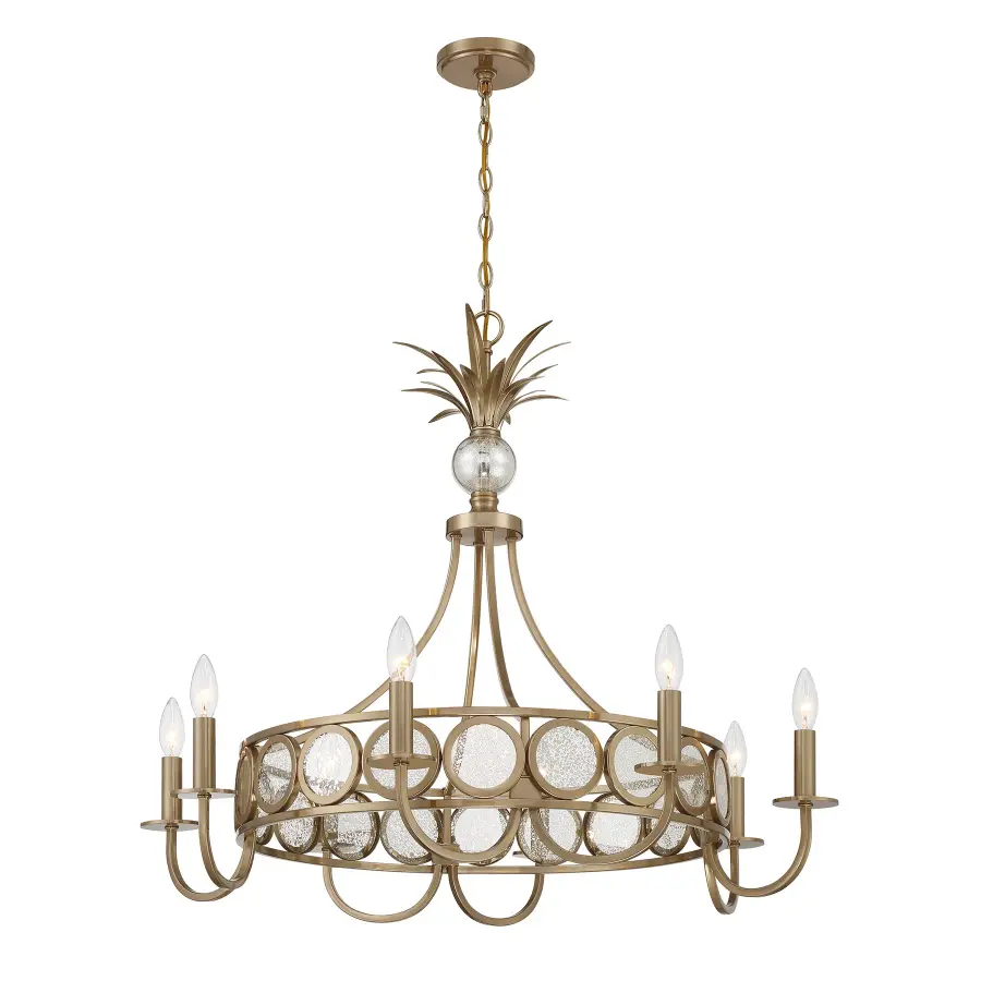 Hearst Eight Light Chandelier in Noble Brass - Image 3