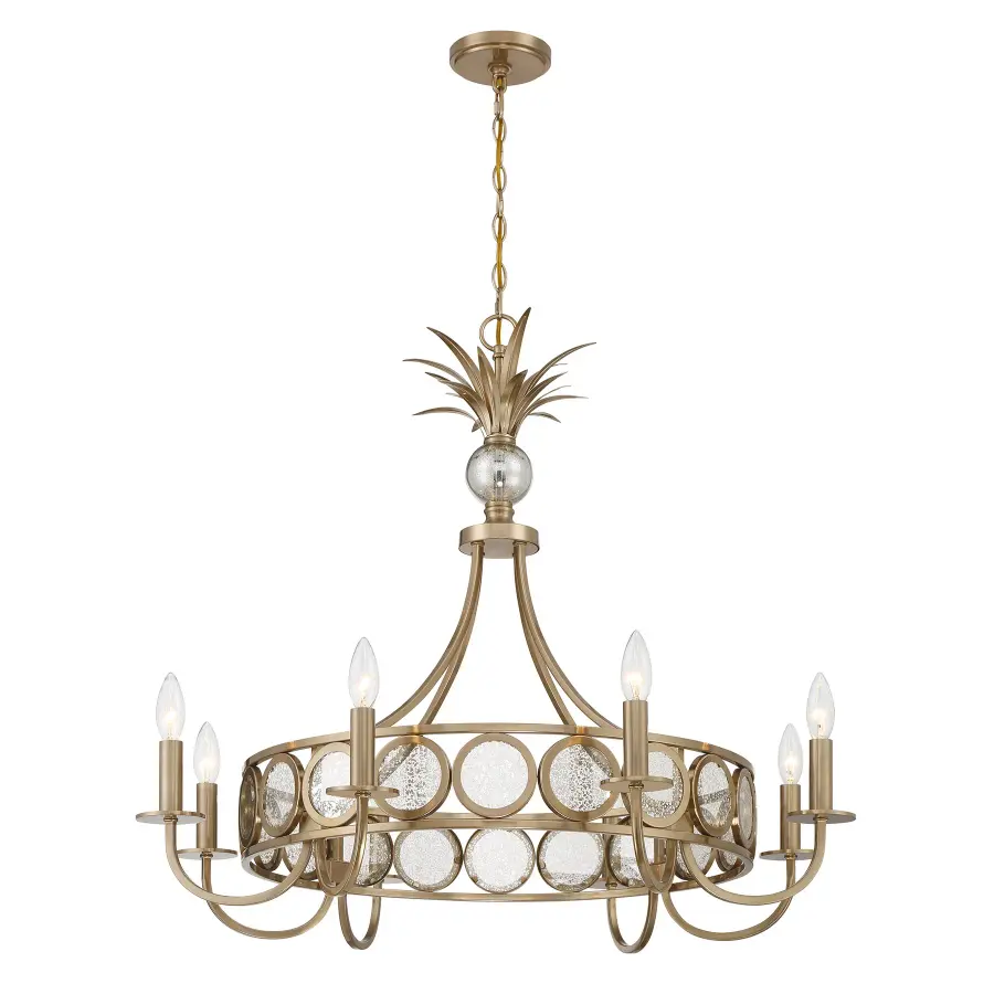 Hearst Eight Light Chandelier in Noble Brass - Image 5