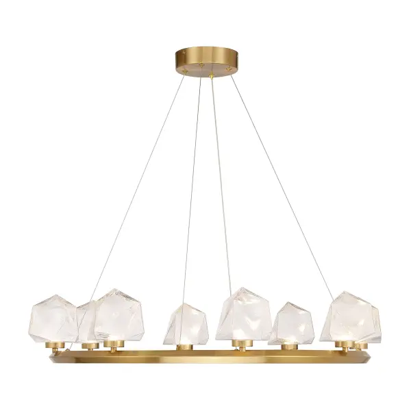 Castello 8-Light LED Chandelier in Warm Brass - Image 1