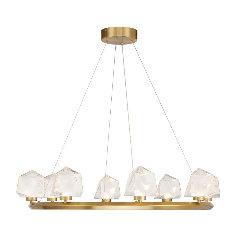 Castello 8-Light LED Chandelier in Warm Brass - Image 1