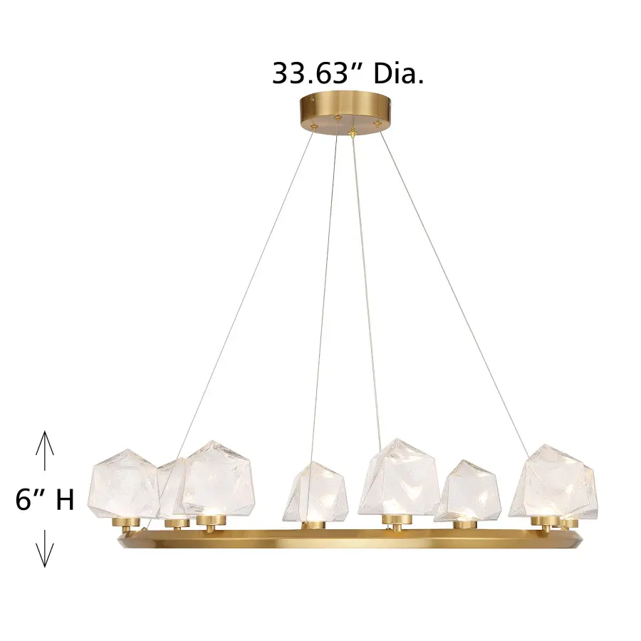 Castello 8-Light LED Chandelier in Warm Brass - Image 7