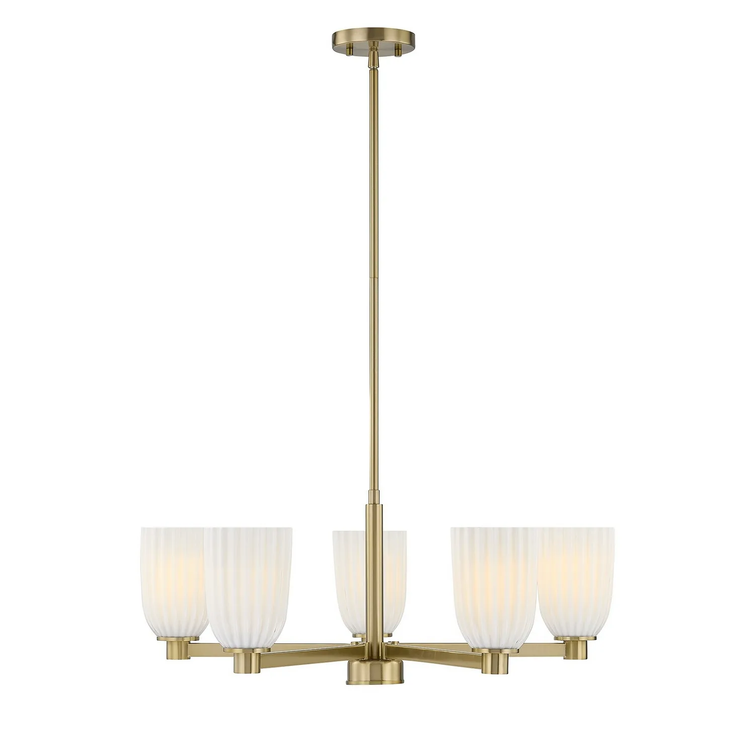 Baldwin Five Light Chandelier in Noble Brass