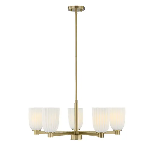 Baldwin Five Light Chandelier in Noble Brass - Image 1
