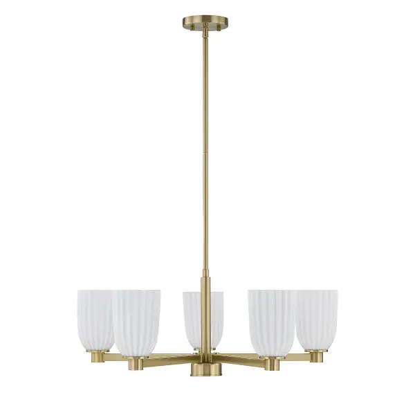 Baldwin 5-Light Chandelier in Noble Brass - Image 2