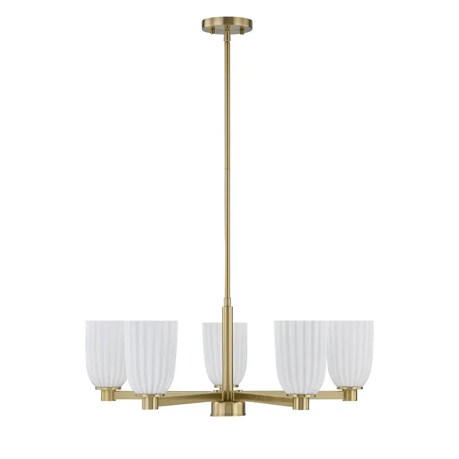 Baldwin 5-Light Chandelier in Noble Brass - Image 2