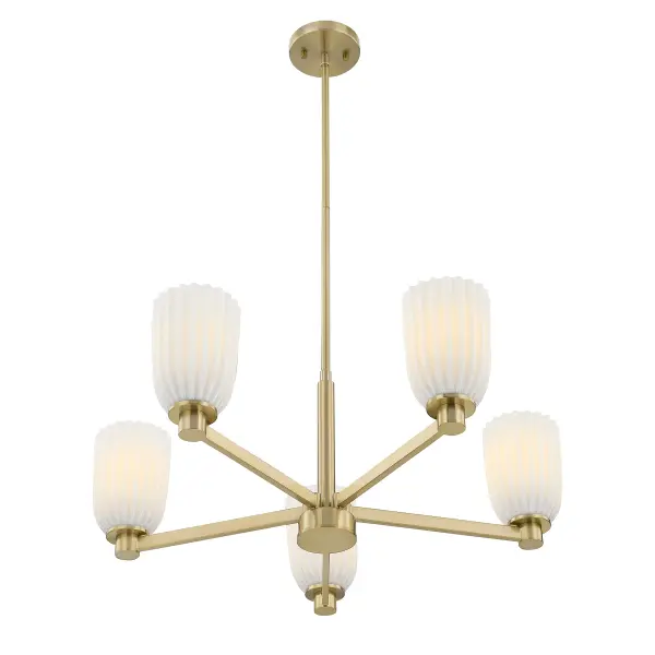 Baldwin 5-Light Chandelier in Noble Brass - Image 4
