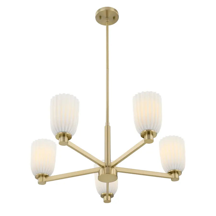 Baldwin 5-Light Chandelier in Noble Brass - Image 4