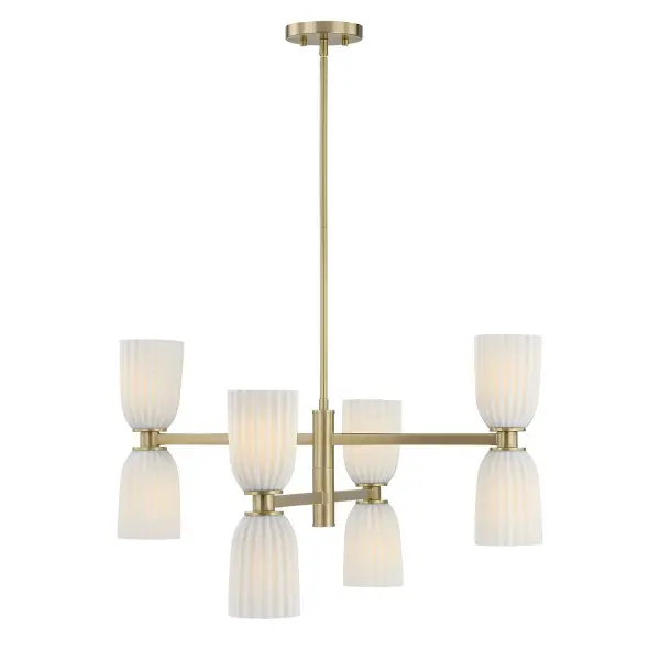 Baldwin Eight Light Chandelier in Noble Brass - Image 1