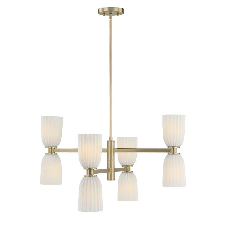 Baldwin Eight Light Chandelier in Noble Brass - Image 1