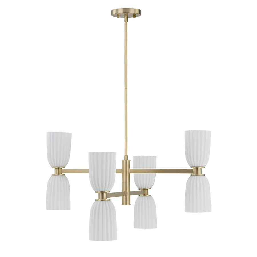 Baldwin 8-Light Chandelier in Noble Brass - Image 2