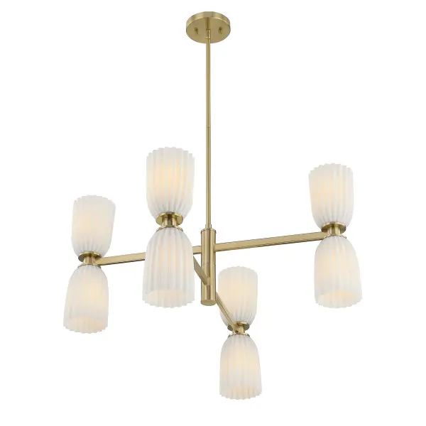 Baldwin 8-Light Chandelier in Noble Brass - Image 4