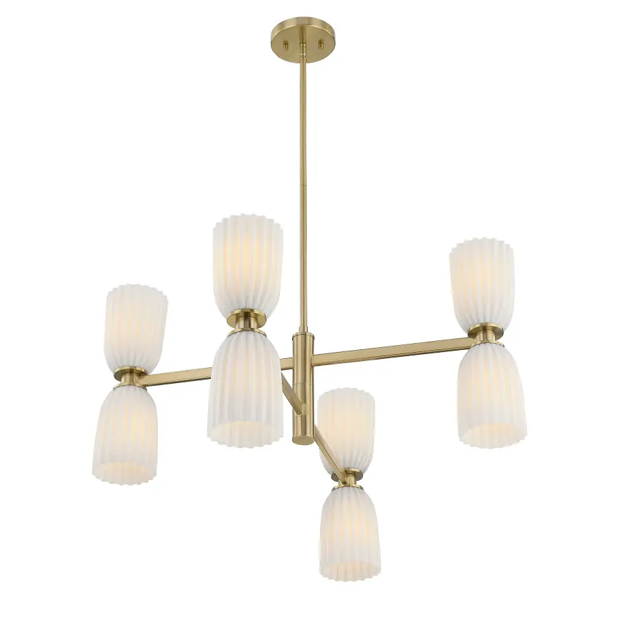 Baldwin 8-Light Chandelier in Noble Brass - Image 4