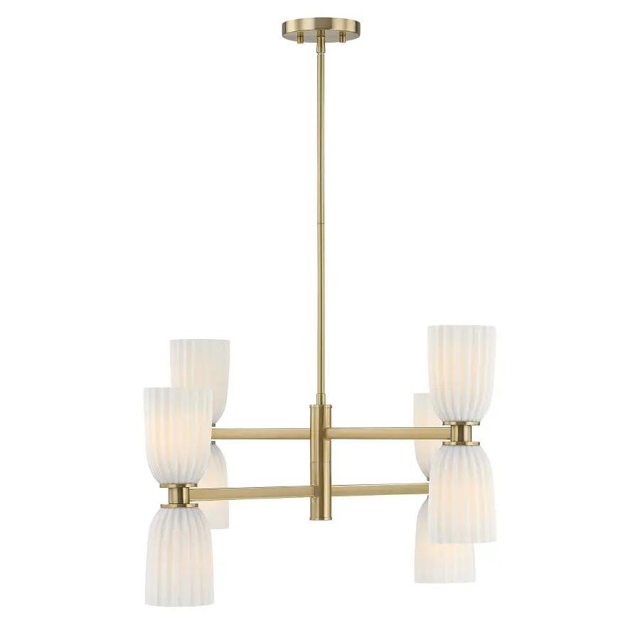 Baldwin 8-Light Chandelier in Noble Brass - Image 5