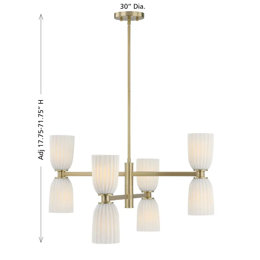 Baldwin 8-Light Chandelier in Noble Brass - Image 8