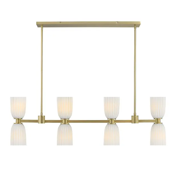 Baldwin 8-Light Linear Chandelier in Noble Brass - Image 1