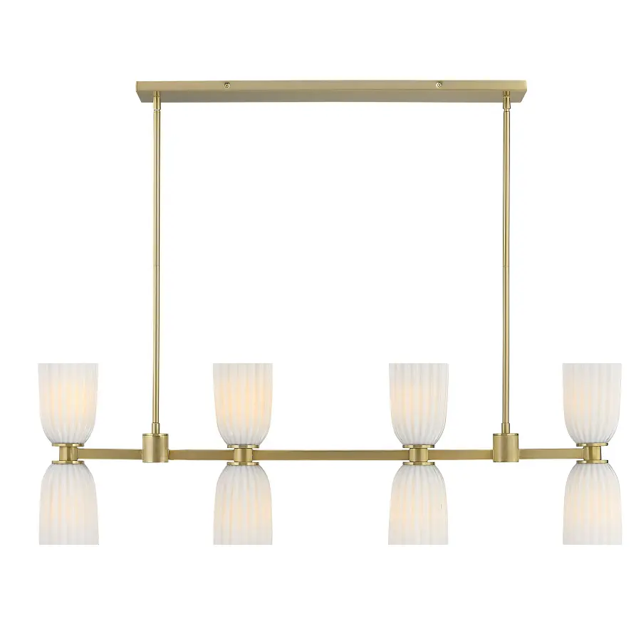Baldwin 8-Light Linear Chandelier in Noble Brass - Image 1