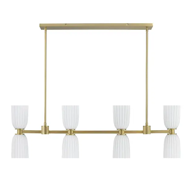 Baldwin 8-Light Linear Chandelier in Noble Brass - Image 2