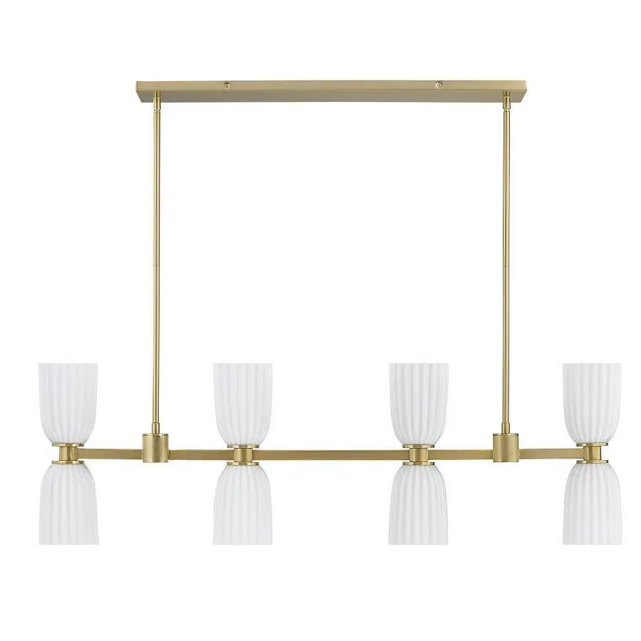Baldwin 8-Light Linear Chandelier in Noble Brass - Image 2