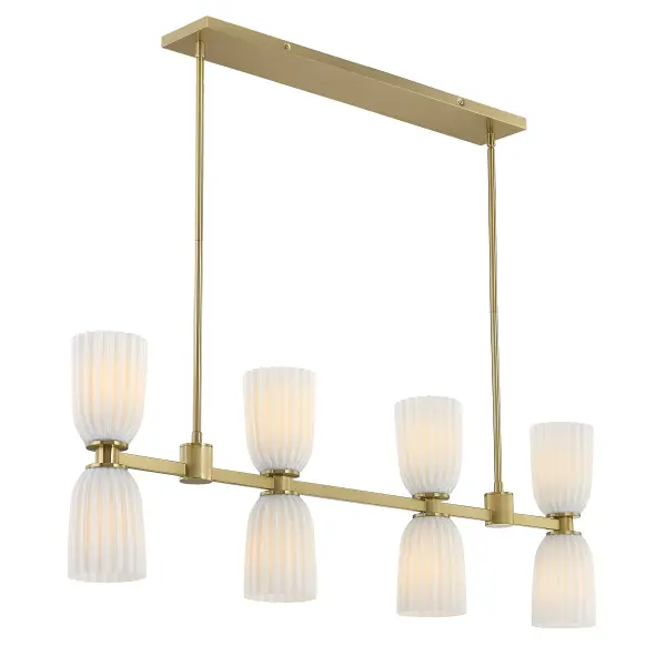 Baldwin 8-Light Linear Chandelier in Noble Brass - Image 3