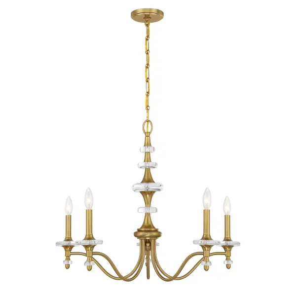 Champlain 5-Light Chandelier in Warm Brass