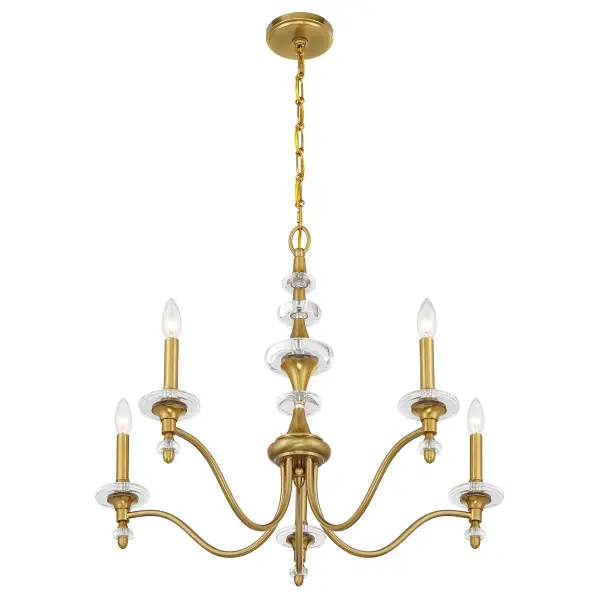 Champlain 5-Light Chandelier in Warm Brass - Image 4