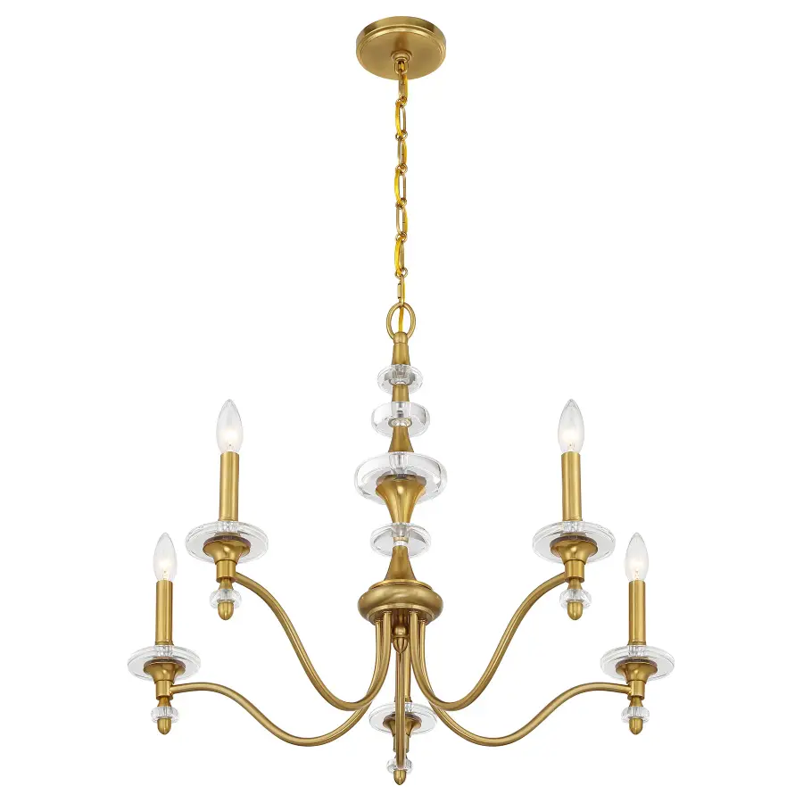 Champlain 5-Light Chandelier in Warm Brass - Image 4