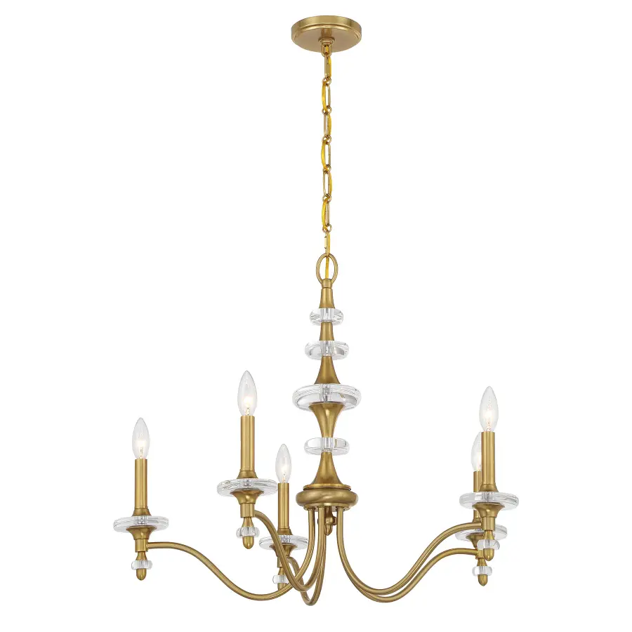 Champlain 5-Light Chandelier in Warm Brass - Image 5