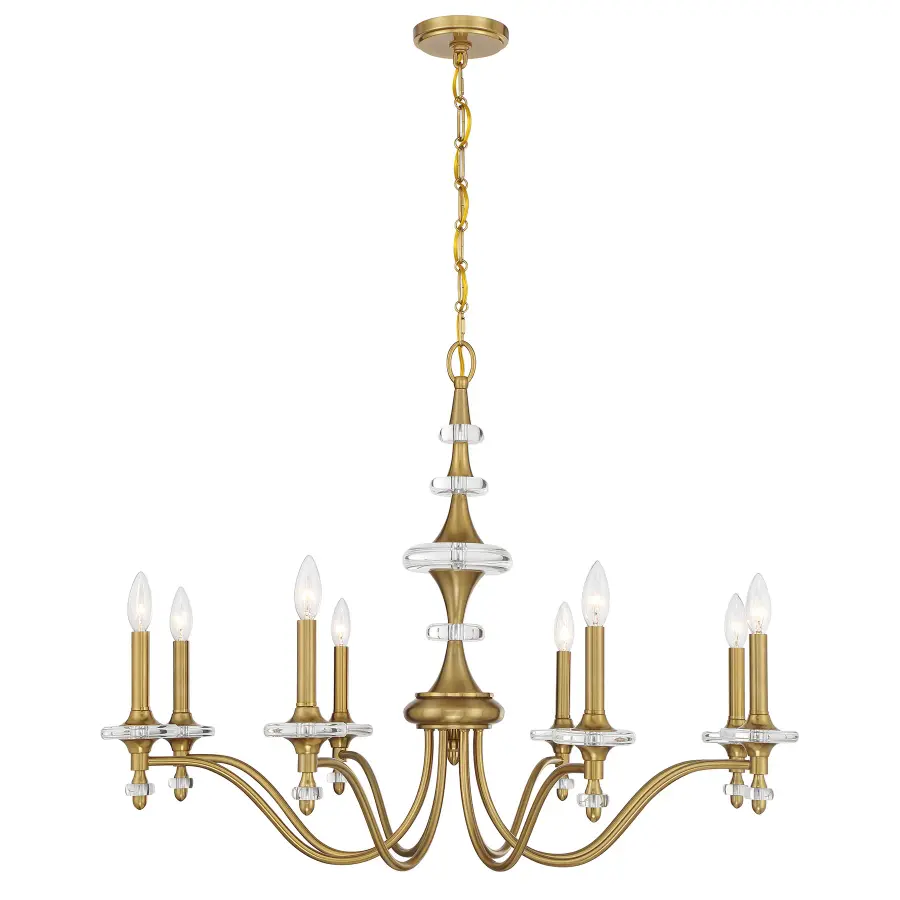 Champlain 8-Light Chandelier in Warm Brass - Image 1