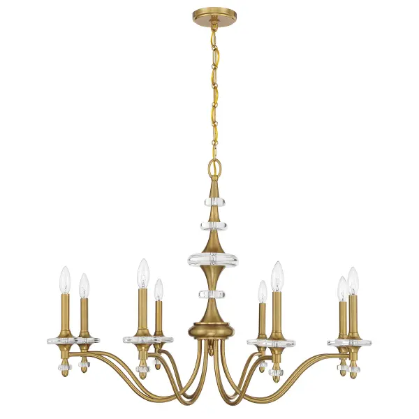 Champlain 8-Light Chandelier in Warm Brass - alternate view