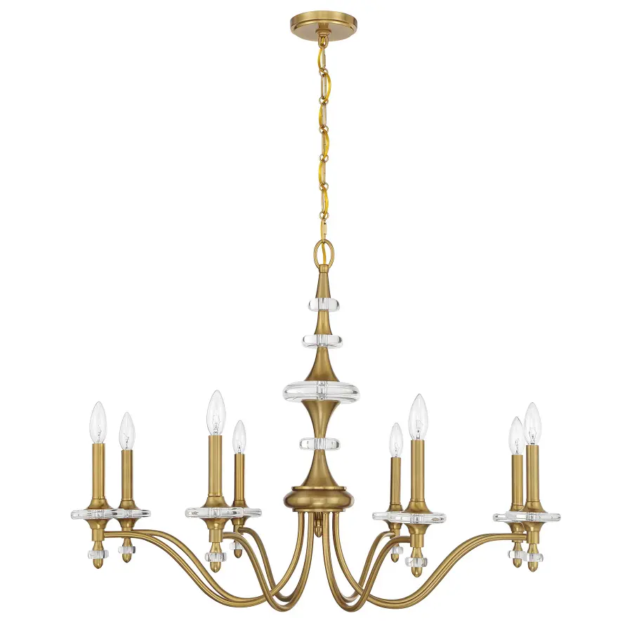 Champlain 8-Light Chandelier in Warm Brass - Image 2