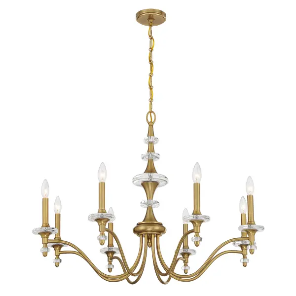 Champlain 8-Light Chandelier in Warm Brass - Image 3