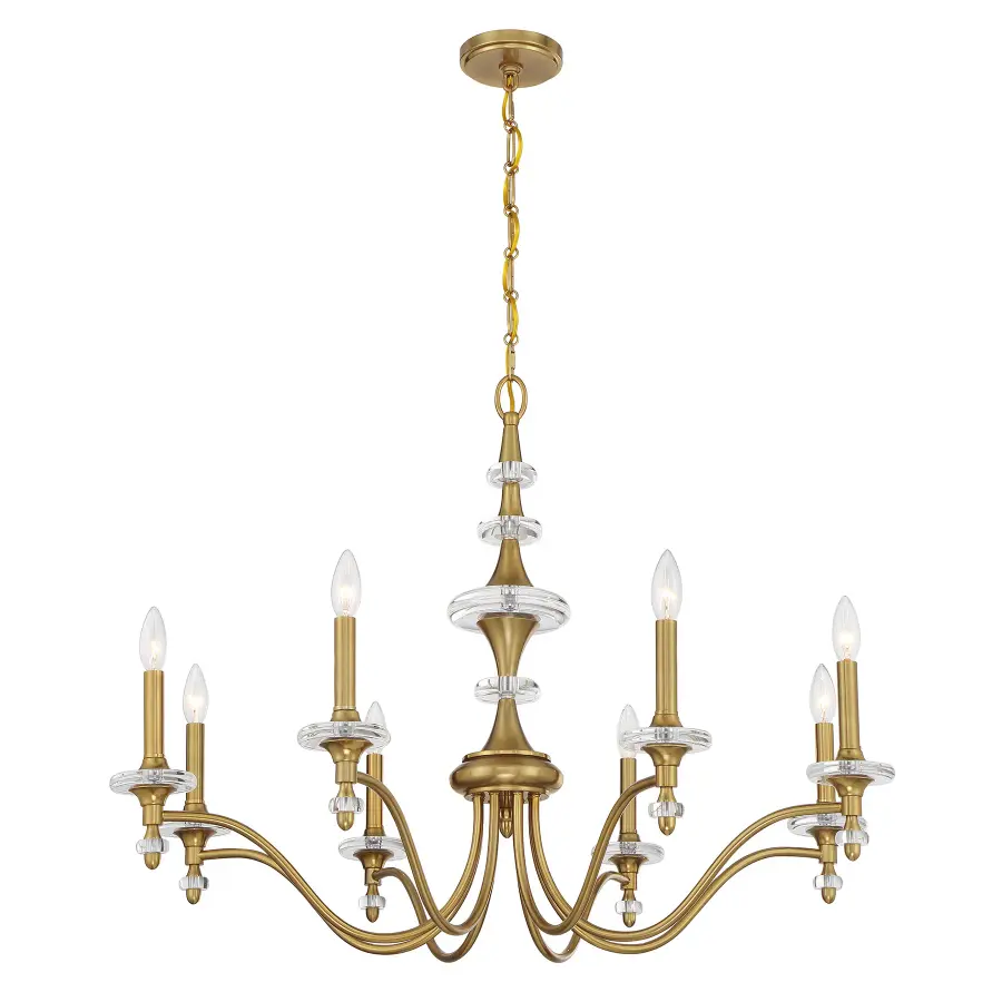 Champlain 8-Light Chandelier in Warm Brass - Image 3