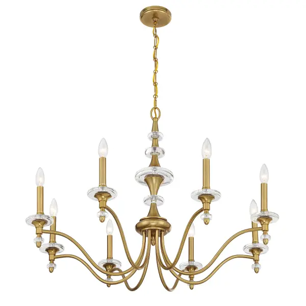 Champlain 8-Light Chandelier in Warm Brass - Image 4