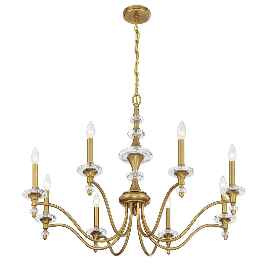 Champlain 8-Light Chandelier in Warm Brass - Image 4