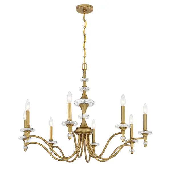 Champlain 8-Light Chandelier in Warm Brass - Image 5