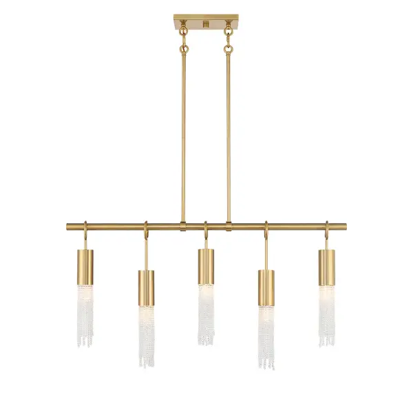Chelsea 5-Light Linear Chandelier in Warm Brass - Image 3
