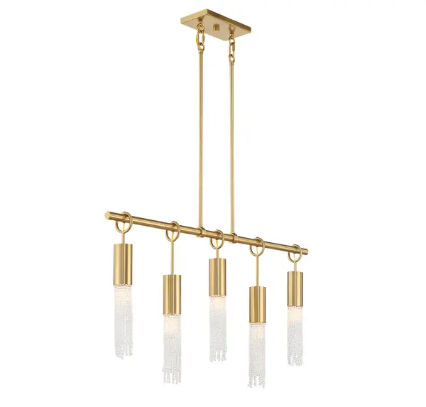 Chelsea 5-Light Linear Chandelier in Warm Brass - Image 4