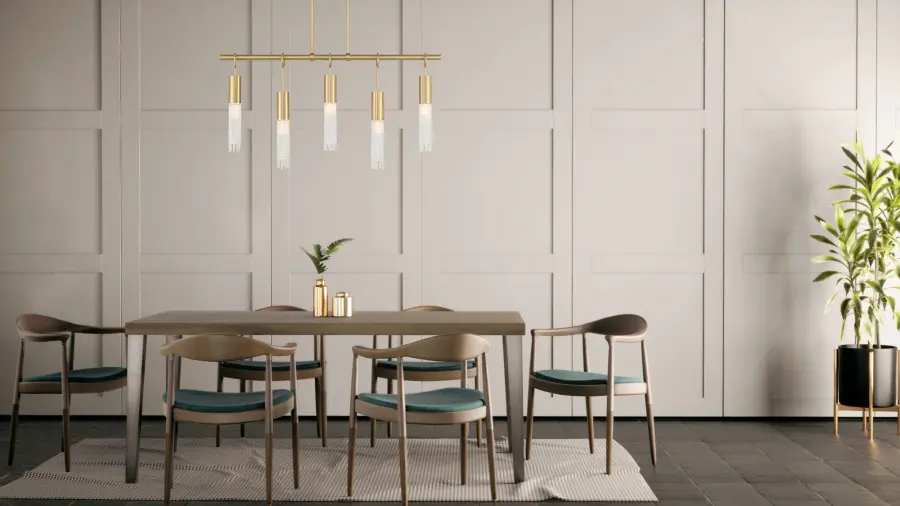 Chelsea 5-Light Linear Chandelier in Warm Brass - Image 7