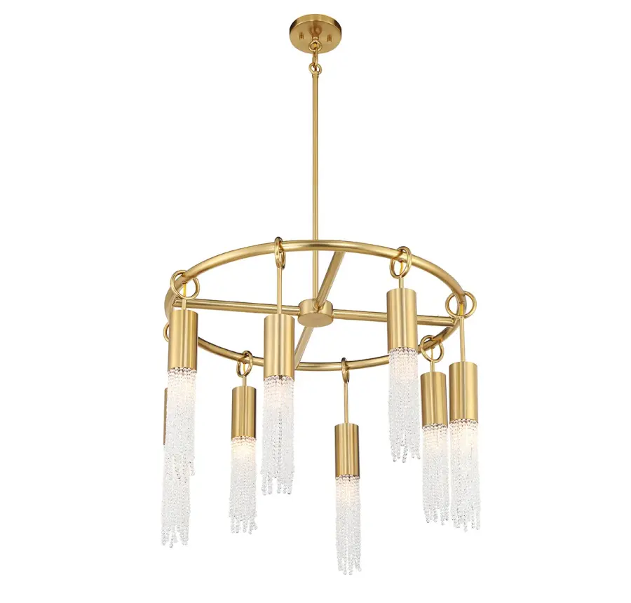 Chelsea 8-Light Chandelier in Warm Brass - Image 4