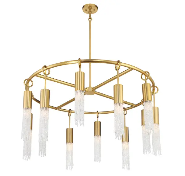 Chelsea 12-Light Chandelier in Warm Brass - Image 4