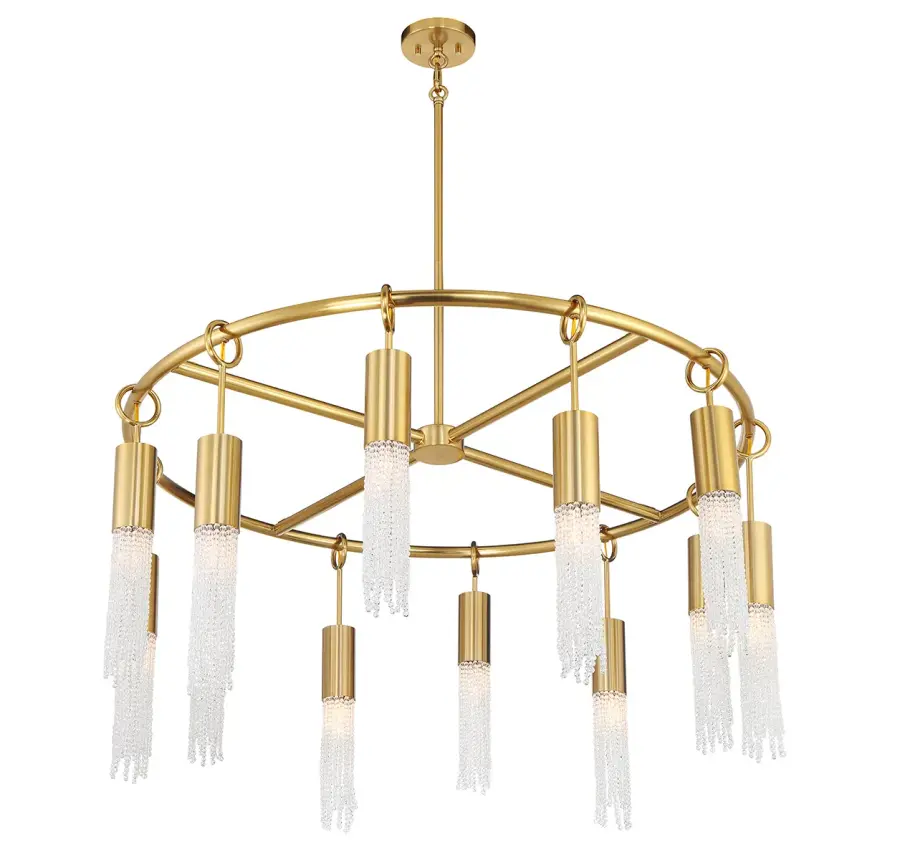 Chelsea 12-Light Chandelier in Warm Brass - Image 4
