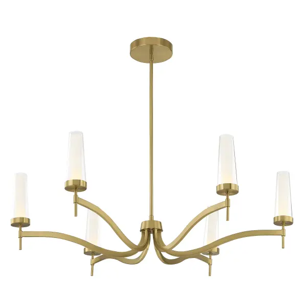 Butler 6-Light LED Chandelier in Warm Brass - Image 3