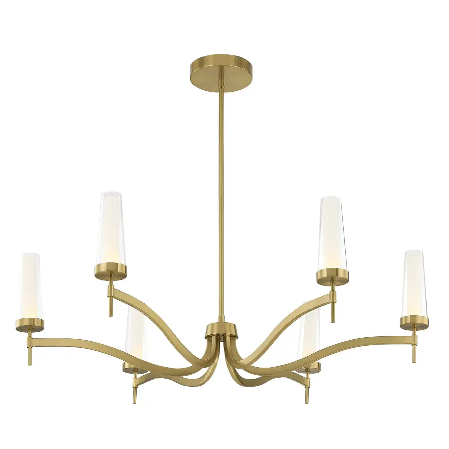 Butler 6-Light LED Chandelier in Warm Brass - Image 3