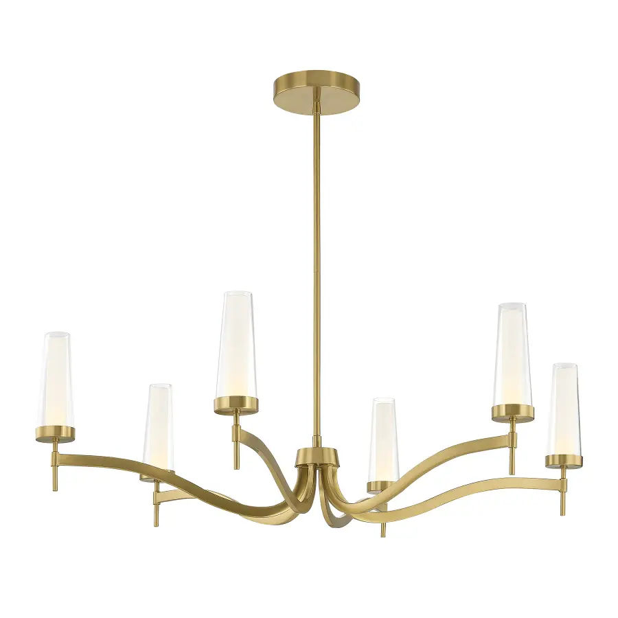 Butler 6-Light LED Chandelier in Warm Brass - Image 5