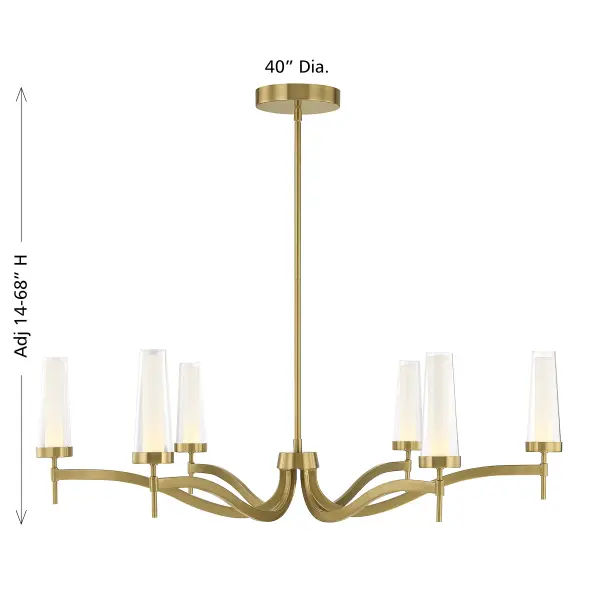 Butler 6-Light LED Chandelier in Warm Brass - Image 8