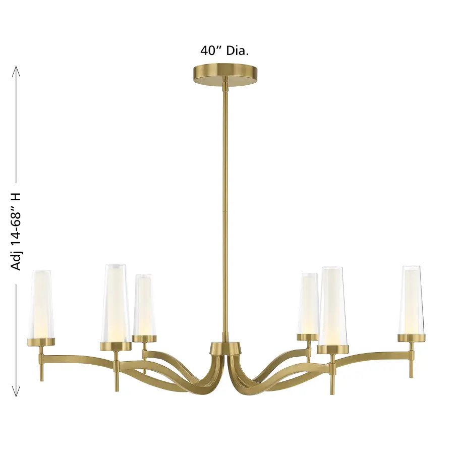 Butler 6-Light LED Chandelier in Warm Brass - Image 8