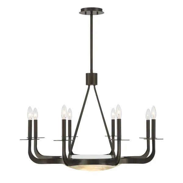 Salford 9-Light Chandelier in Mediterranean Bronze by Dann Foley - Image 1